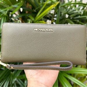 Michael Kors Olive Green Wristlet Wallet